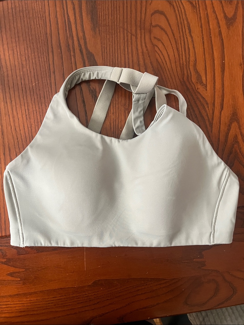lululemon energy light gray supportive sports bra